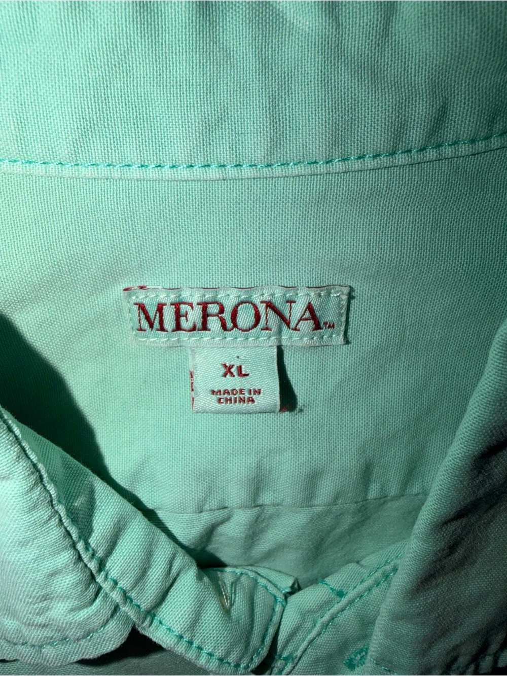 Merona Mint Green Short Sleeve Button Down Shirt Men XL NWOT - Picture 3 of 7